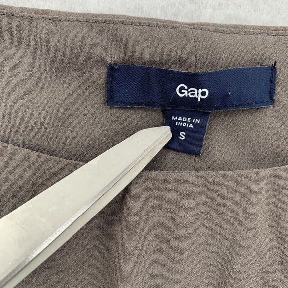 GAP Chiffon Cut Out Back‎ Dolman Dress Taupe Brown Long Sleeve Womens Size S - Picture 4 of 8